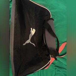 Puma Black and Pink Sports Bag